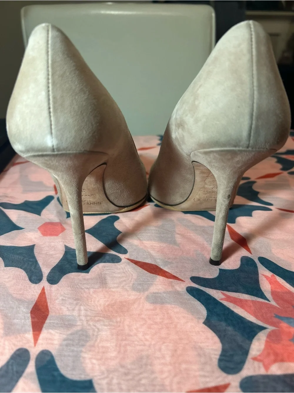 Jimmy Choo Women's Nude Suede Pointed-Toe Pump | Size 7 | EU 37